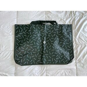 Lululemon Reusable Shopping Gift Bag Tote Yoga Logo 21"x 15 Green & White New